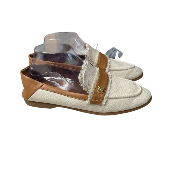 NWT AEROSOLES BRIK Women's Tan and Cream Loafers Size 8-9 - Picture 4 of 8